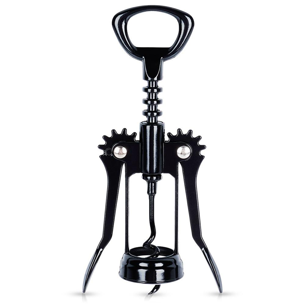 Black metal wine corkscrew 16 cm