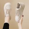 Little White Shoes, Women's Spring and Autumn, New Leather Women's Shoes, Thick-soled Heightening Shoes, Fashionable and Versatile Sports and Casual 