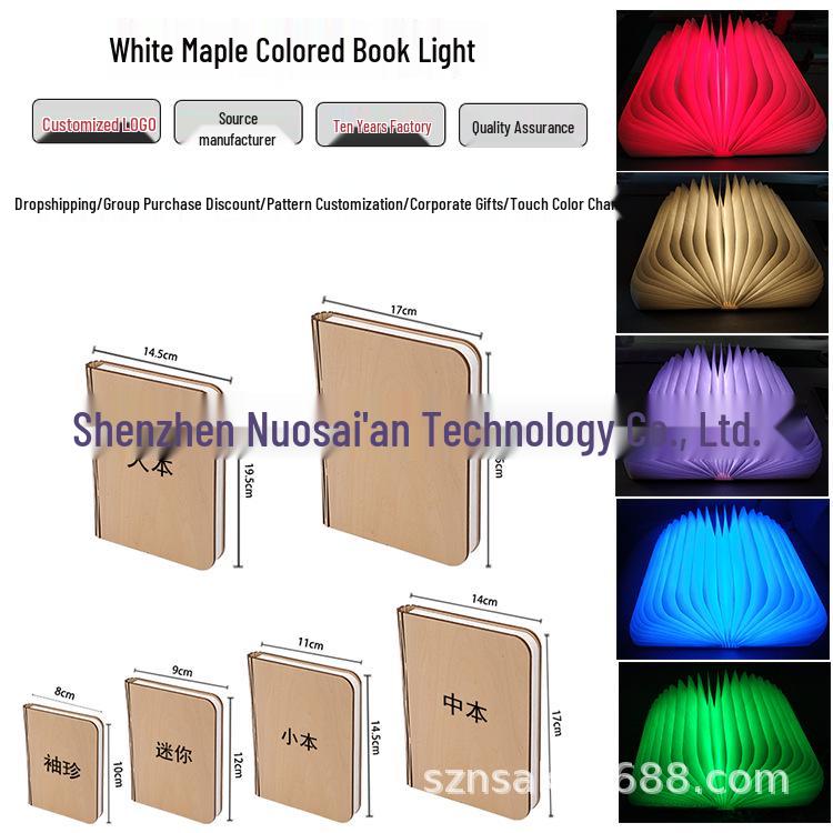 Foldable LED Bluetooth Book Light - Touch-Activated Lamp & Night Light, Ideal for New Year Business Gifts