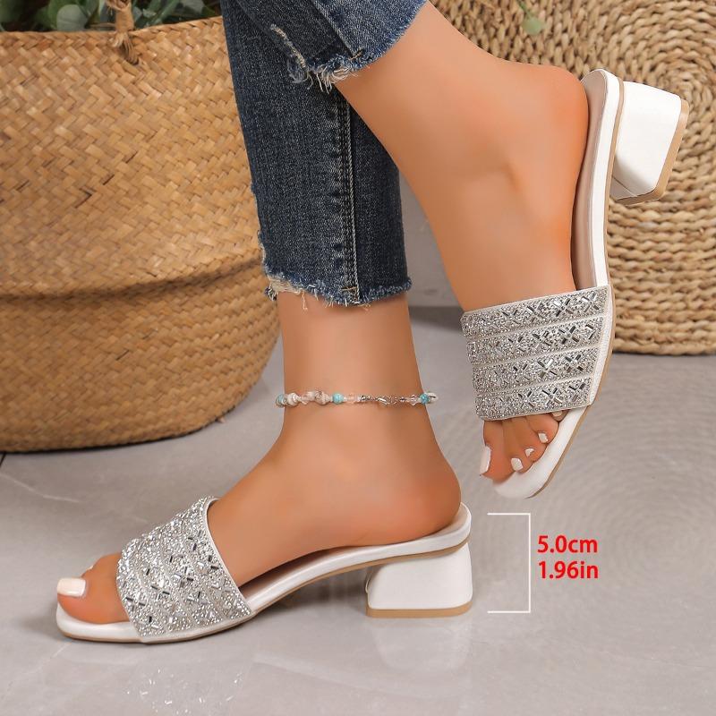 Women's Wide Width Stiletto Heels, Sexy Open-Toe Mule Sandals, Fashion Wholesale High Heels for Women