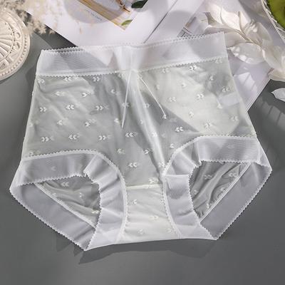 Plus Size Women's Summer Ultra Thin Speed Dry Ice Silk High Waist Bacteriolytic Non Trace Sexy Pure Desire Underwear
