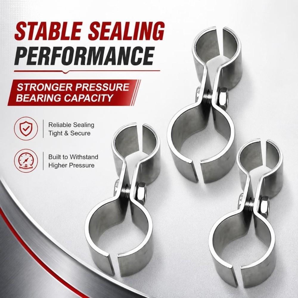 8‑Shape Parallel Pipe Clamp Zinc Plating Twin Hose Clamp Dual Pipe Fixing Clip  Pipeline‑fixing