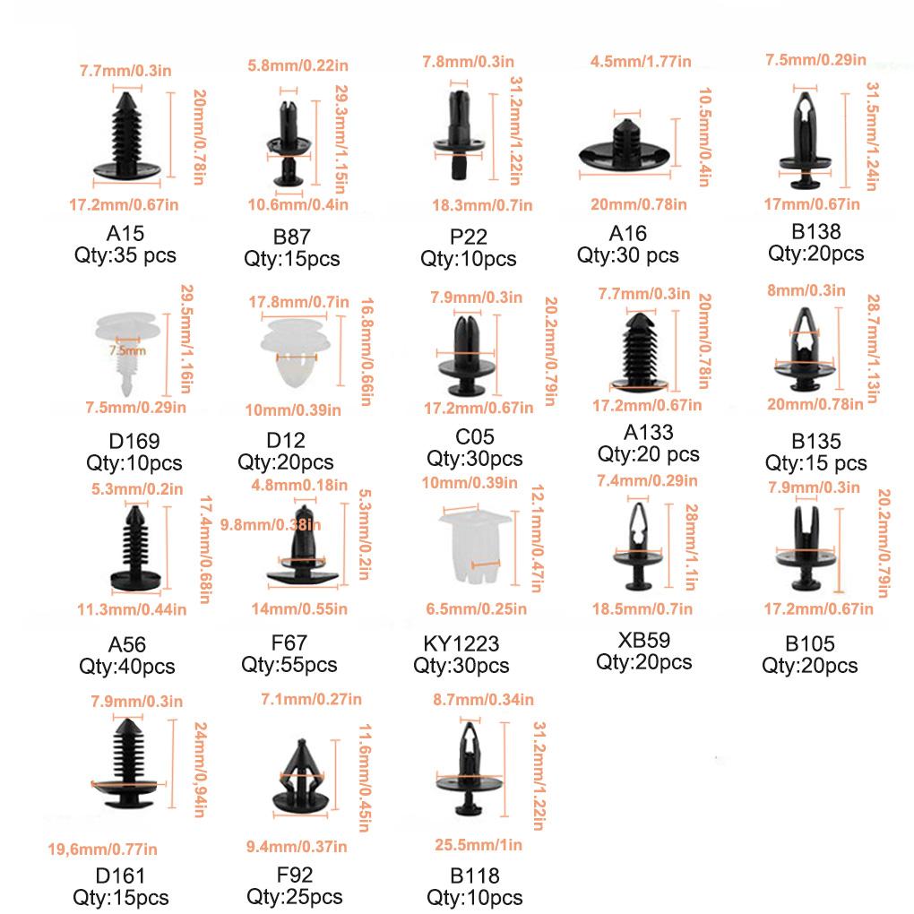 421 pcs Universal Car Trim Rivets Push Clip Kit Auto Body Fasteners Good Fixation Mixed Car Body Push Retainer Fender Clips