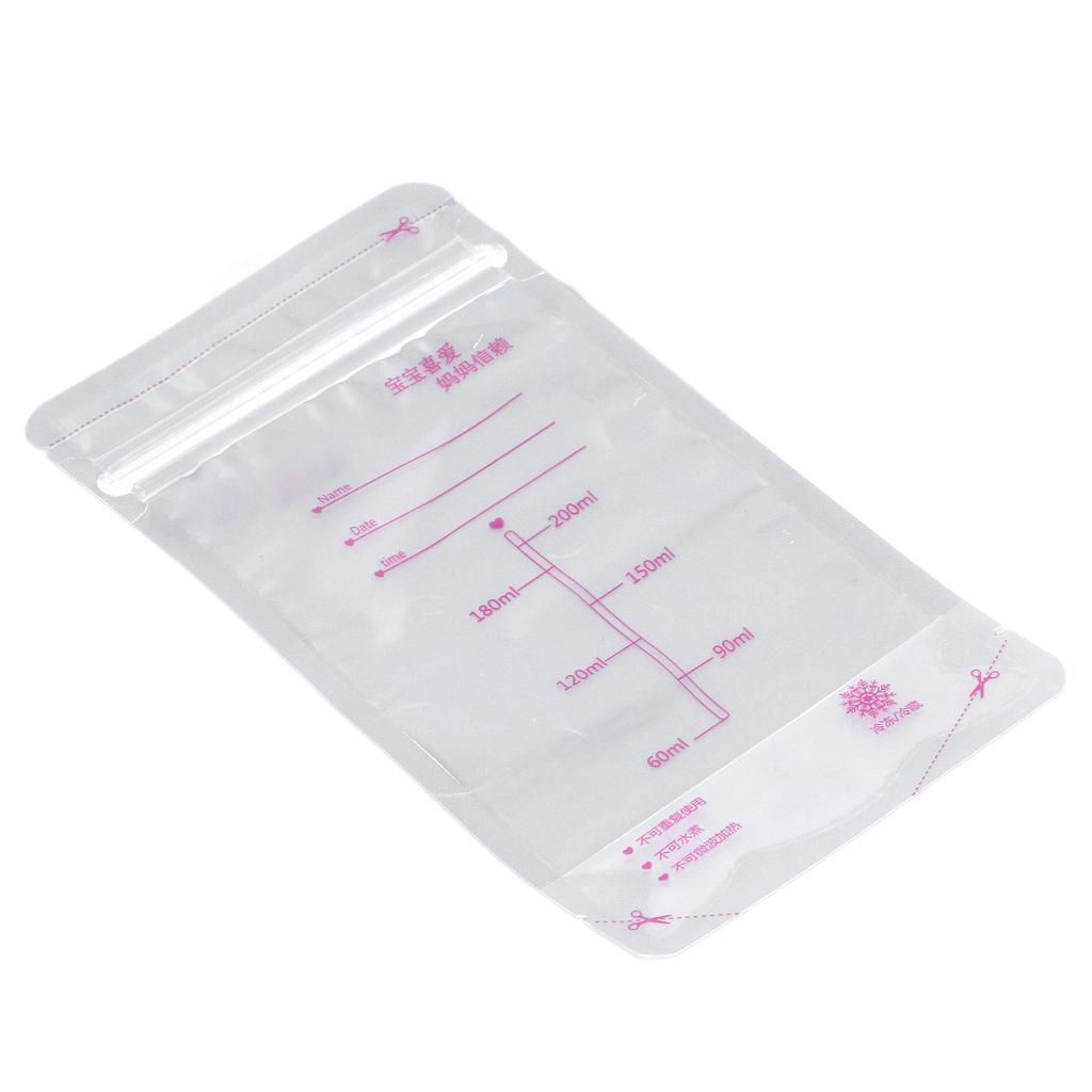 30 Stück Muttermilch-Aufbewahrungsbeutel 200 ml Einfach zu bedienen Baby-Grundausstattung Doppelt versiegelte Milchaufbewahrungsbeutel zum Füttern Gefrierschrank
