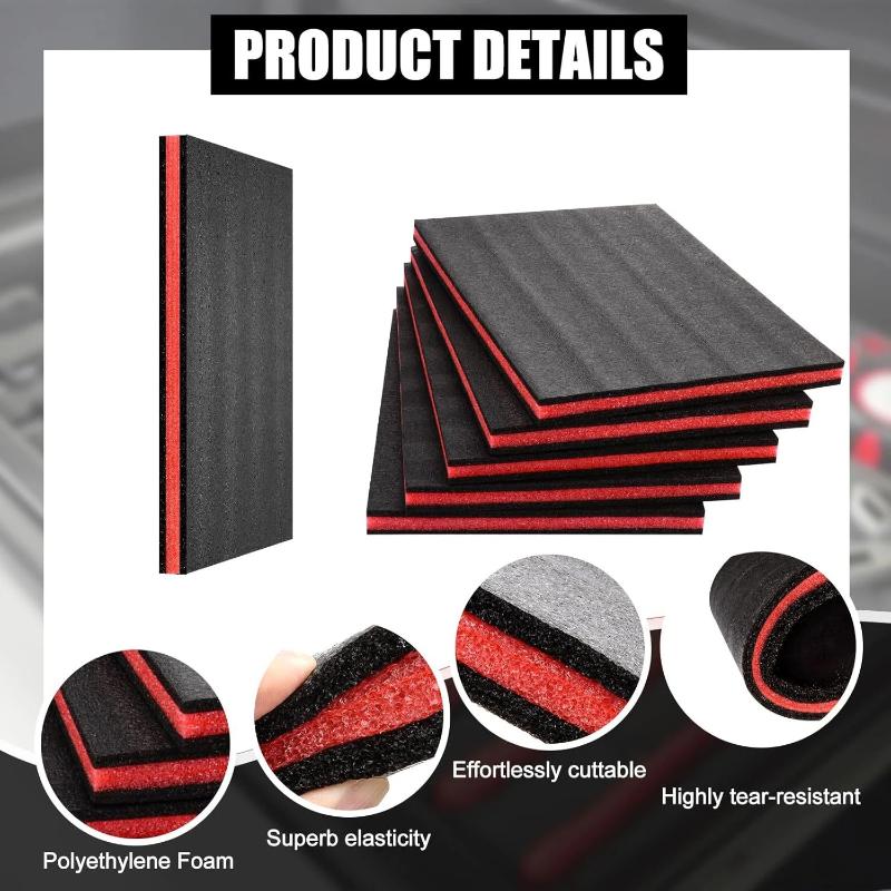3pcs Tool Box Foam Polyethylene Tool Foam Inserts CasesEPE Foam For Organizer Cases Drawer LinerCamera Toolbox Storage Shadow