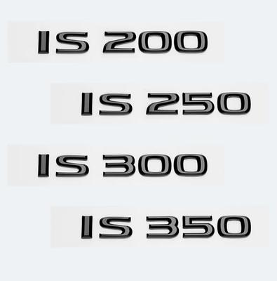 Letras abs pretas brilhantes is200 is250 is300 is350 is300h is200t is500 emblema híbrido para logotipos de porta-malas de carro acessórios de emblema