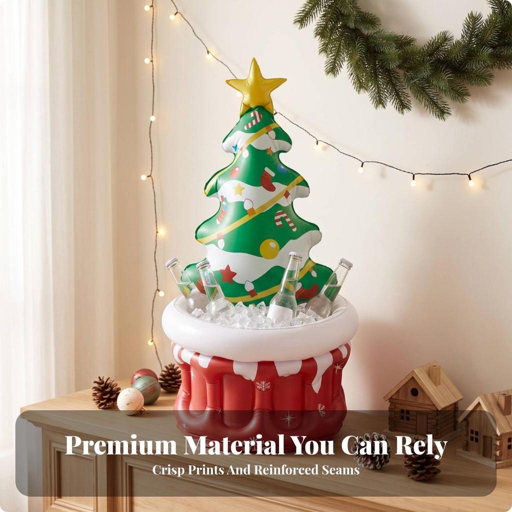 Inflatable Christmas Tree Cooler Decorative Ice Bin Compact