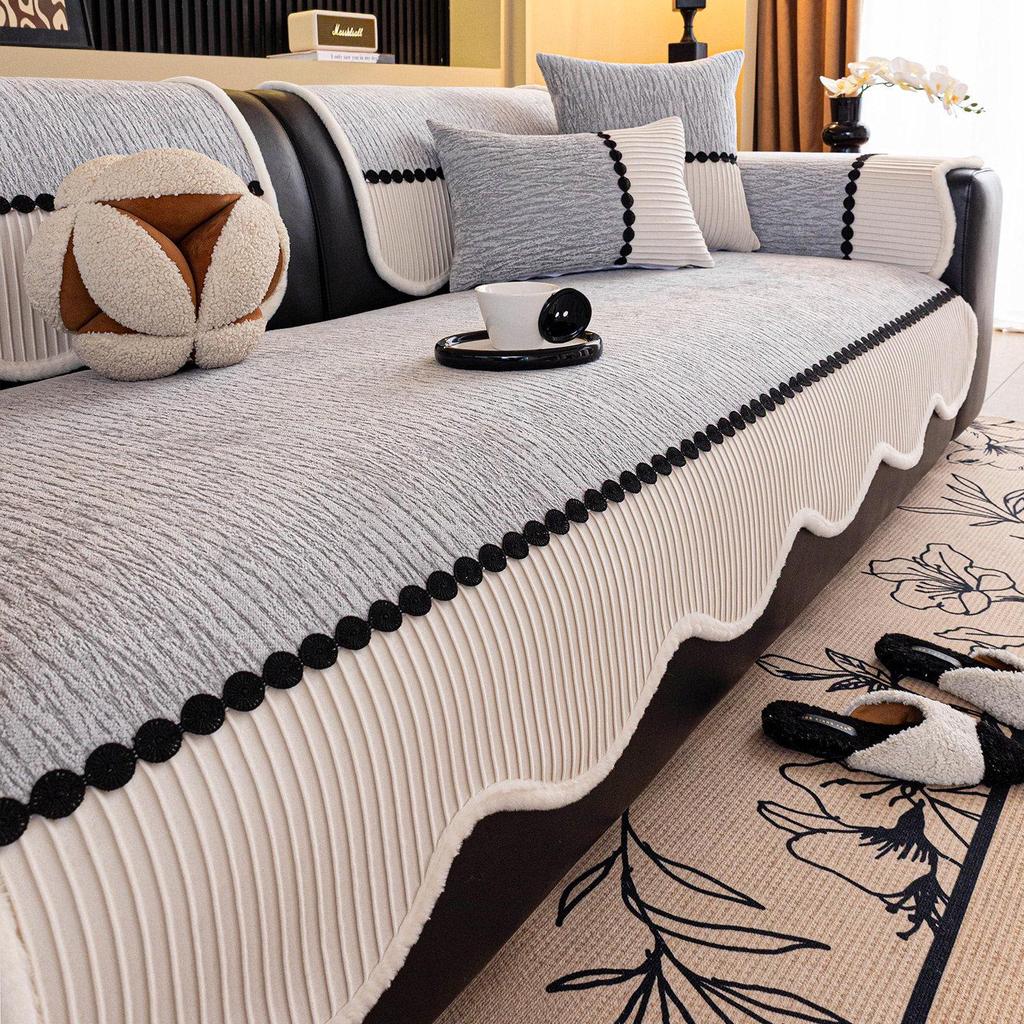 Luxurious Irregular Chenille Sofa Cushion - Non-Slip, All-Season, Universal 2026 Design