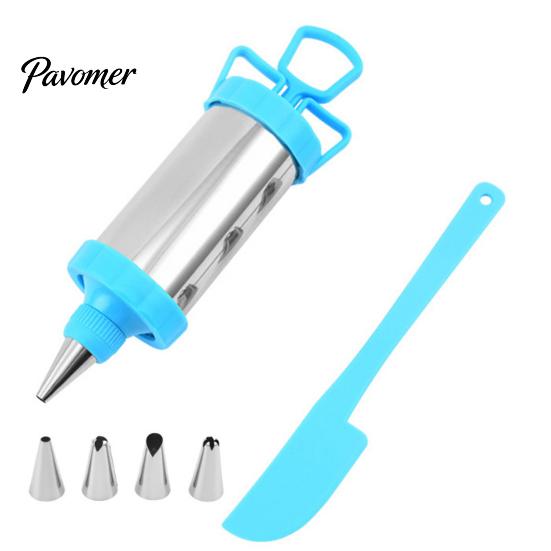 Homemade Biscuit Maker Machine Stainless Steel Cookie Press Decorating Piping Kit, Ergonomic Push Dispenser And Durable Nozzles Design, Handheld Icing