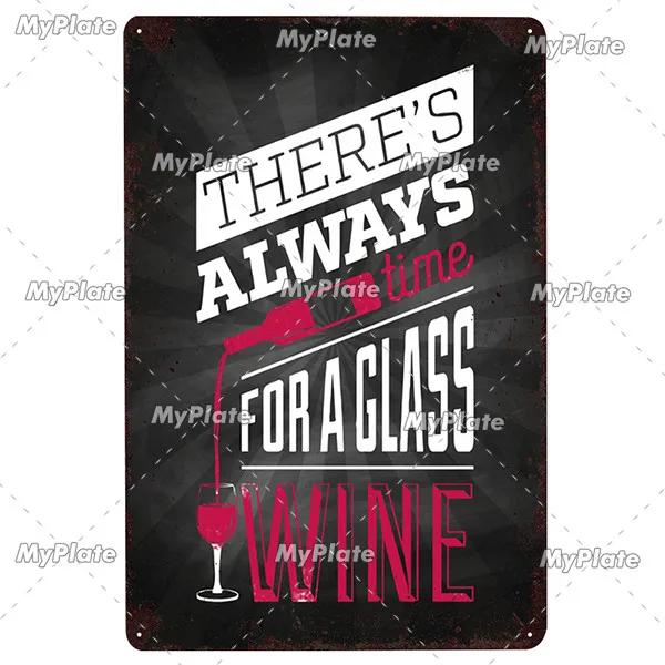 WINE Metal Sign Vintage Plaque Tin Sign Plate Wall Decor For Bar Club Man Cave Wine Kiln Art Painting Alcohol Poster