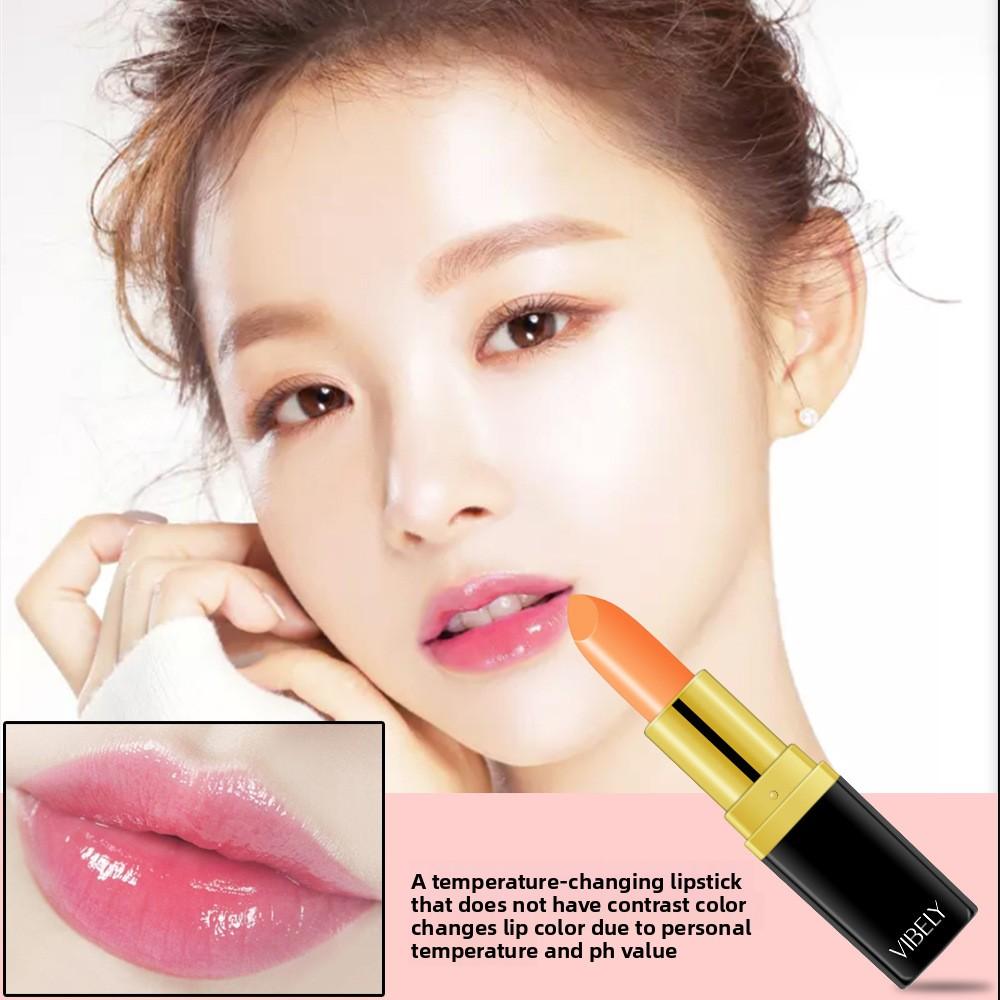 VIBELY Moisturizing Temperature Healthy Red Cherry Lipstick Color Changing Nourishing Moisturizing Lip Balm Thousands of People Thousands of Colors