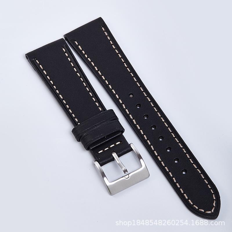 Retro First-Layer Leather Strap Unisex 18Mm Pin Buckle High-End Oil Bead Strap