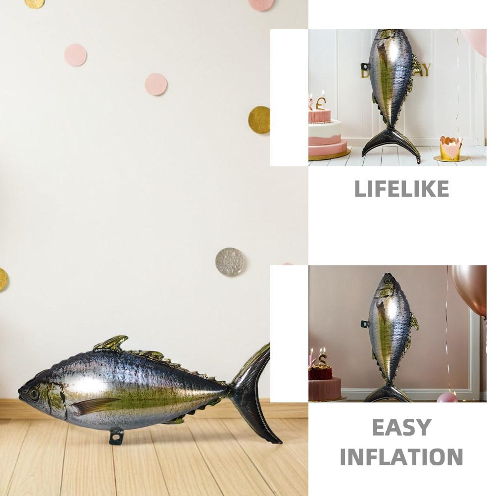 10Pcs Realistic Tuna Inflatable Balloons Aluminum Foil Ocean Fish Party Decorations Fishing Theme Birthday Supplies