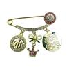 Modern Letter Shaped Brooch Pin Alloy With Turkish Cultural Charm Elegant Look Delicate Versatile Chest Pin