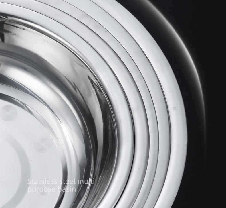 Stainless Steel Large Multi-Purpose Basin for Vegetables, Noodles, Baby Bath, Laundry, and More