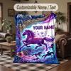 Horse Theme Throw Blanket Custom Name Text Personalized Blanket Soft Cozy Blanket for Home Sofa Bed