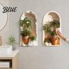 Easy Peel And Wall Sticker Decor 3D 2Pcs Stick Home Tropical Plant for Decor Arched Niche Window Decal Versatile