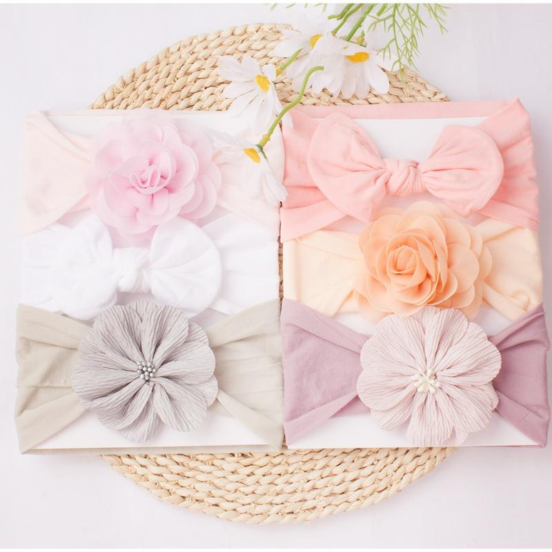 Cute Baby Headband Combination, Comfortable Soft Flower Baby Headscarf, Children's Accessories