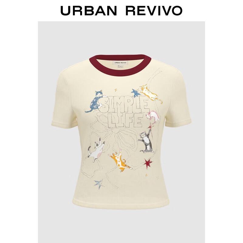 

UR Women s Casual Textured Color-Block Print Slim-Fit T-Shirt XS