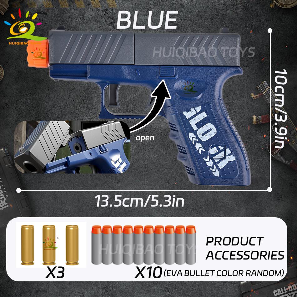 Soft Bullet Toy Gun Outdoor Combat Weapon Shooting Game Toys with Silencer Foam Ejection Toy Gun Toy for Adult Boys