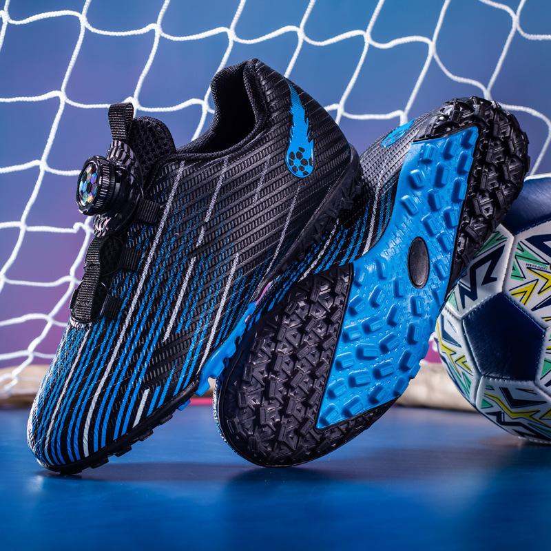 Size 28-39 Rotating Button Children's Football Shoes Broken Nails Student Football Shoes Short Nails Outside Grass Training Shoes