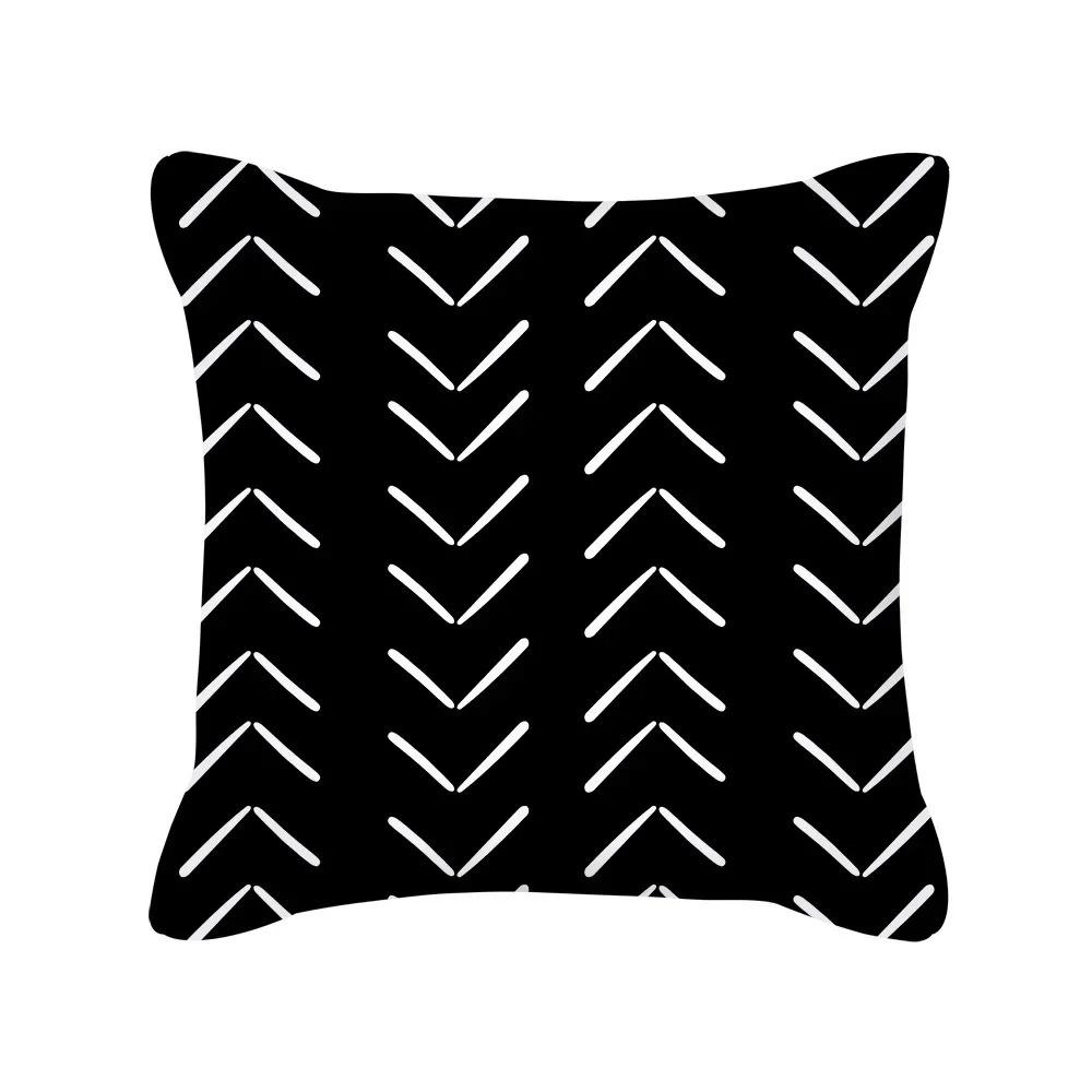 Kissenbezug schwarz und weiß, Kissenbezug mit geometrischem Druck, Moderner und schlichter Stil, Heimdekoration, für Sofa