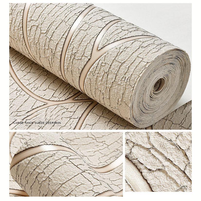3D Embossed Non-Woven Wallpaper Soft Suede Texture Wall Covering TV Unit, Couch Backdrop & Bedroom (Unpasted, DIY Friendly)