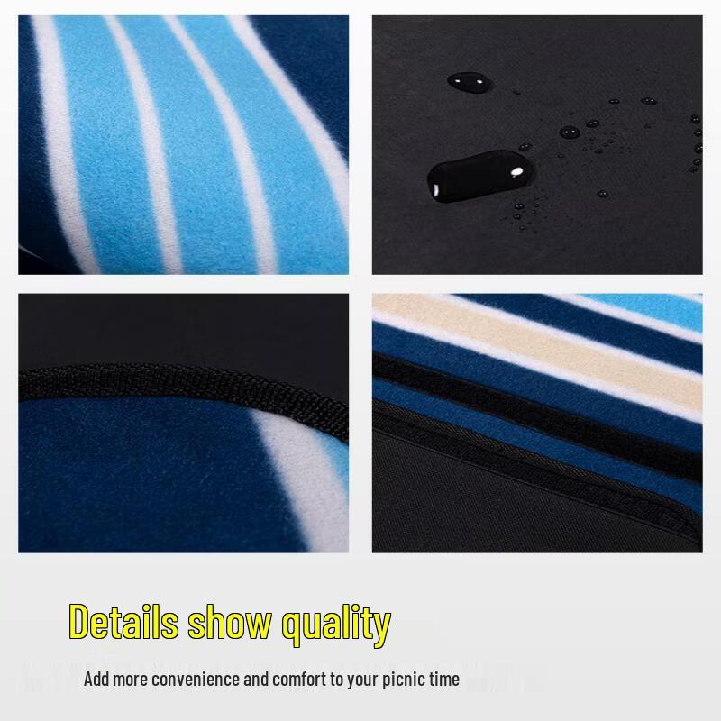 ZISIZ Foldable Flannel Outdoor Picnic Blanket Mat