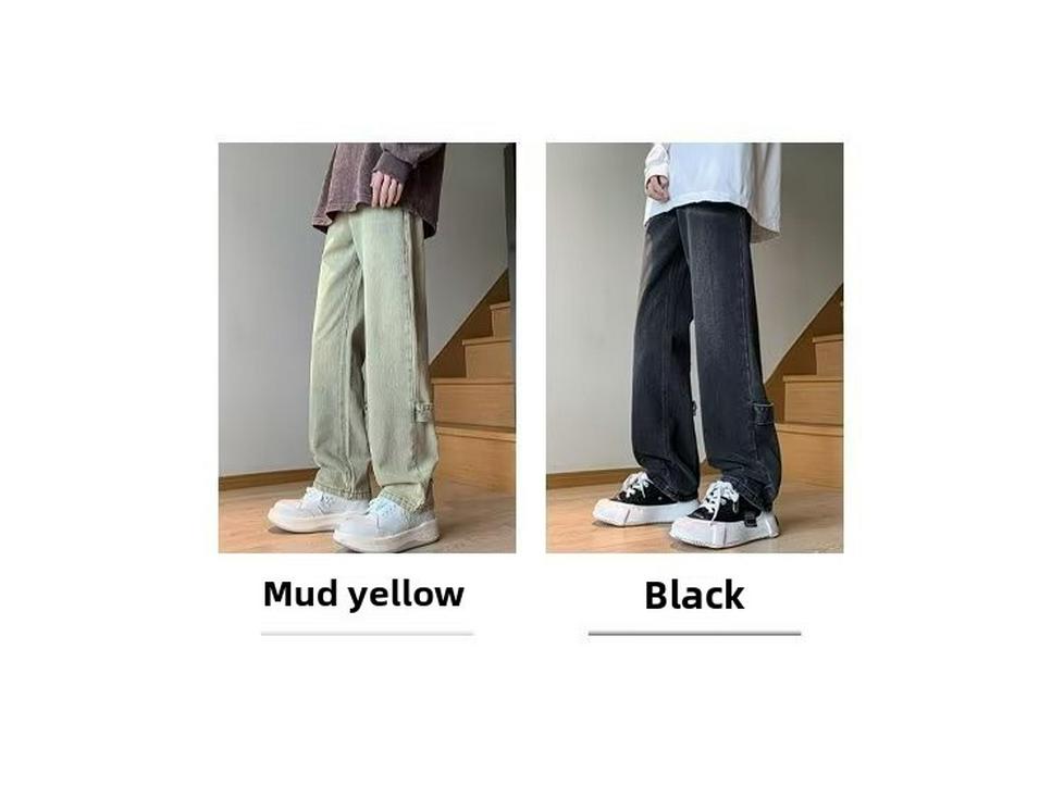 2023 Men's Hong Kong Style Letter Jeans - Trendy Hip-Hop High Street Fashion