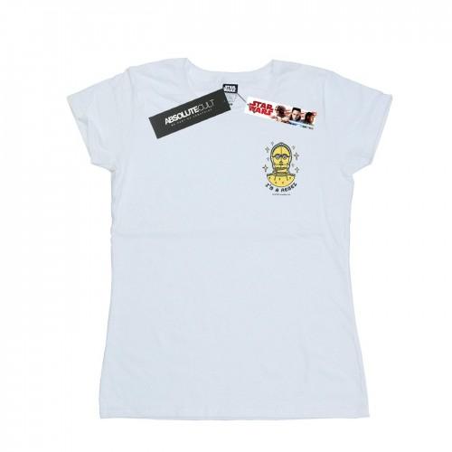 

Star Wars Womens/Ladies C-3PO IÂ´m A Rebel Chest Print Cotton T-Shirt білий