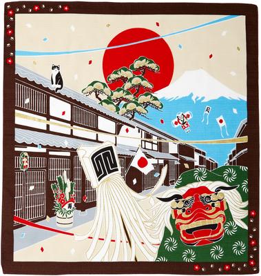 Maeda Senko Tama No Sanpo Small Furoshiki "New Year"