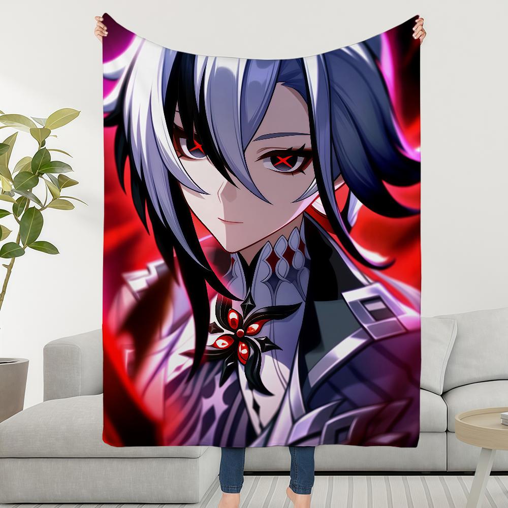 Blanket Throw Super Cosy Plush Living Genshin Room Sofa Couch Arlecchino Childish Impact Birthday Gifts