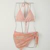 Korean Instagram sexy spicy girl style swimsuit for women, bikini three-piece set, split small bust beach vacation swimwear