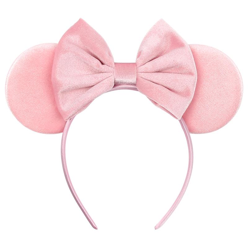 Ny Trendig Musöron Hårband Mickey 3.3" Sammet För Flickor Mjuk Rosett Hårband Halloween Festival Fest Resa DIY Håraccessoarer