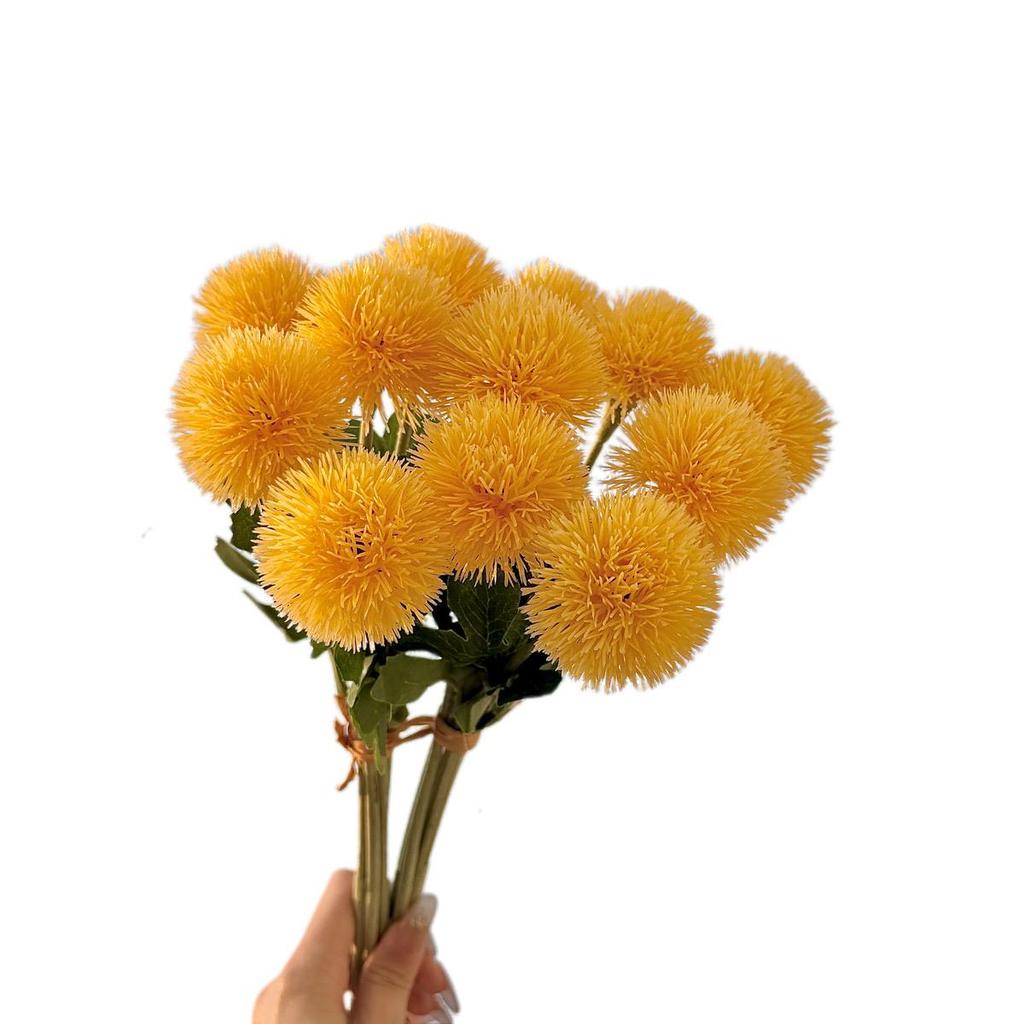 Pampeliška Pompon Česnek Okrasný Umělé Květiny - 6 Kusů pro Domácí Dekoraci a Svatební Kytice