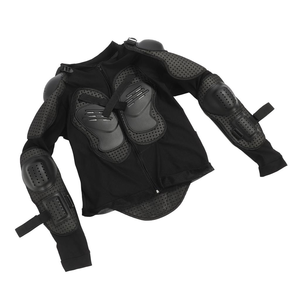 מעיל גוף מגן לאופנוע שרוול ארוך מעיל הגנה לכל הגוף לחזה מרפק שחור XXL