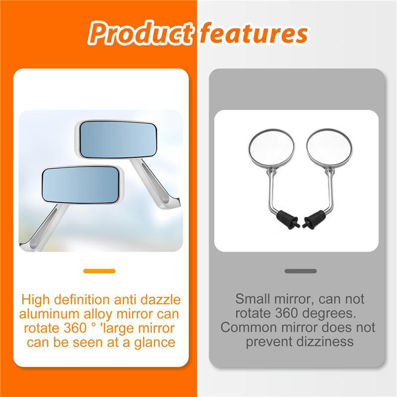 A51K-Motorcycle Rearview Mirrors Chrome 8/10Mm For Honda Suzuki