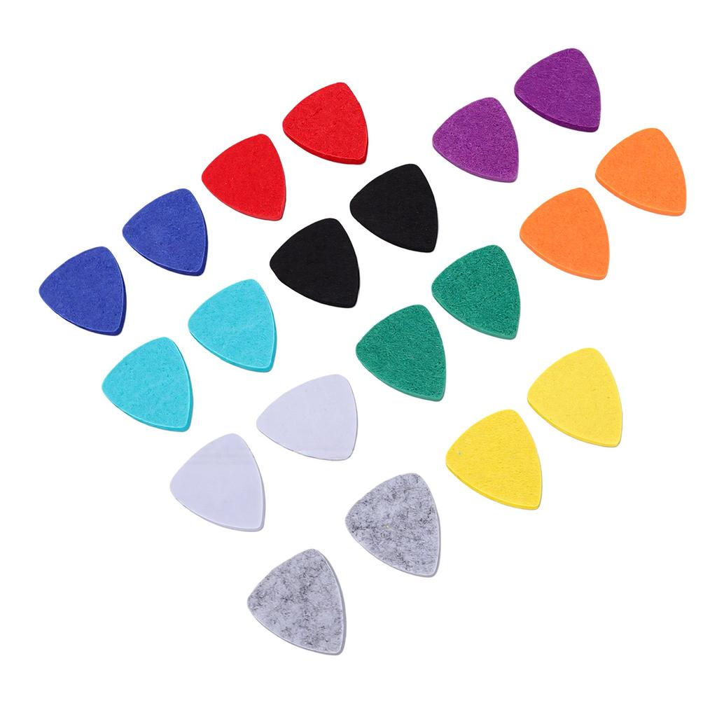 20 Piezas Púas de Fieltro para Ukelele Agarre Cómodo Forma de Corazón Púa con Bolsa de Almacenamiento para Instrumentos de Cuerda de Nylon Colores Mixtos