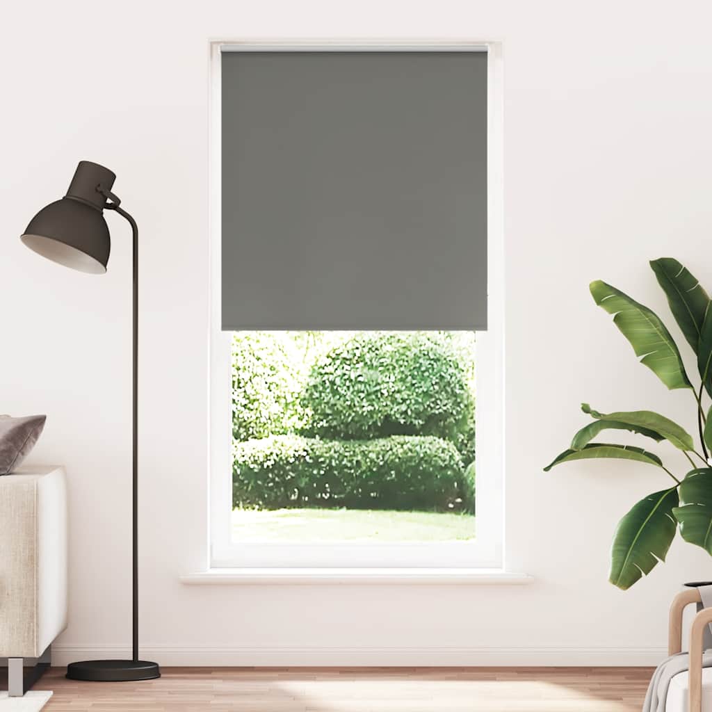 Roleta Zaciemniająca Szara 90X210 Cm Szerokość Tkaniny 85,7 Cm