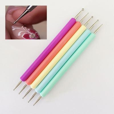 Yousheng 5Pcs/Set Nail Dotting Pen Dual Head Embossing Pen Pattern Tracing Stylus Nail Art Tools for DIY Manicure