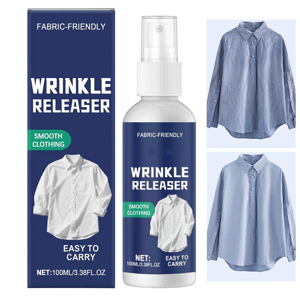 Spray Rilascia Rughe 100ml Asciugatura Rapida Antistatico Spray per Stirare i Vestiti Formato da Viaggio Portatile Ausilio per la Stiratura Cura Facile dei Tessuti