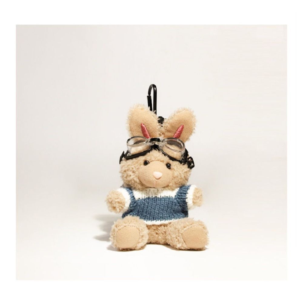 

Свитер Плюшевый Подвеска Кролик Камера Брелок для ключей от машины Милый Кукла Брелок Подарки Brown-Blue