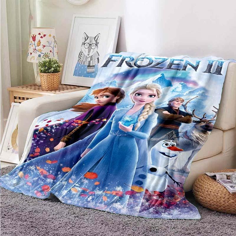 Disney Frozen Princess Flannel Blanket for Beds Hiking Picnic Fashionable Bedspread Throw Blanket
