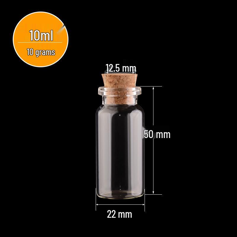 22mm Caliber Transparent Cork Stopper Cylinder Rainbow Glass Wish Bottle