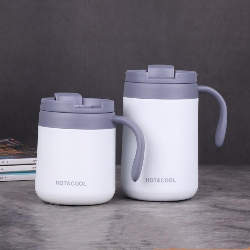 350ml/500ml Stainless Steel Coffee Thermos Mug Cold and Hot Thermal Water Bottle with Handgrip Office Vacuum Flask Tea Cup