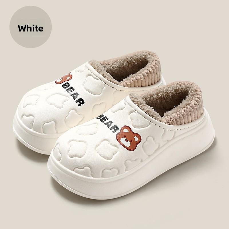 Waterproof Cotton Slippers for Women, Autumn and Winter Bags, Cotton Slippers, Winter Indoor Use, Anti Slip and Warm Thick Soled Cotton Shoes