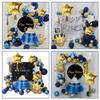Deep Blue Golden Pentagram Series Balloon Set - Birthday Party Gathering Balloon Flag Set Combination