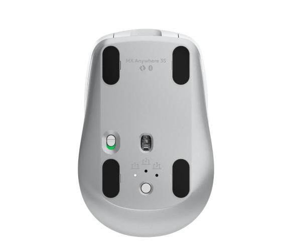 Logitech MX Anywhere 3S Mouse - RF Wireless + Bluetooth, Laser, 8000 DPI, Pale Grey (White)