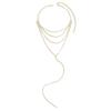 Eco-friendly Multi-layer Stackable Y-shaped Clavicle Chain Tassel Necklace - Versatile Trendy Accessory for Banquets