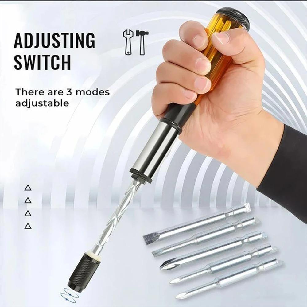 

Push-button Semi-automatic Screwdriver with Wooden/Plastic Handle Quick And Easy Screwdriving Wooden Handle Steel Alloy Press